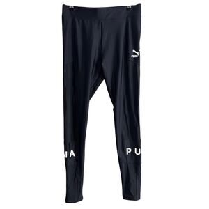 PUMA XTG Women's Black & White Active Mesh Leggings Size Extra Large XL New